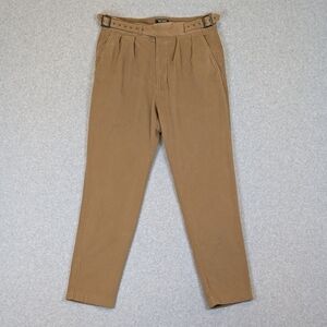 Todd Snyder Gurkha Trouser Pants Men's 30X27 Khaki Italian Brushed Cotton Buckle